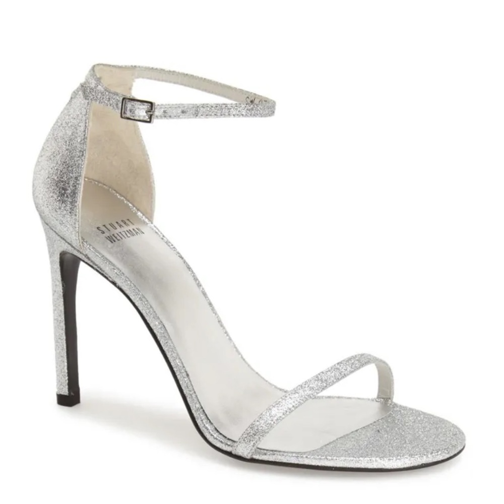 Stuart Weitzman Nudistsong Silver Heel